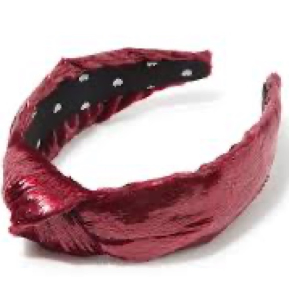 Lele Sadoughi Tapestry Red Liquid Velvet Knotted Headband